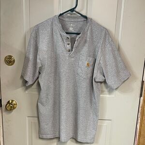 Carhartt Light Gray Henley Short Sleeve Shirt
